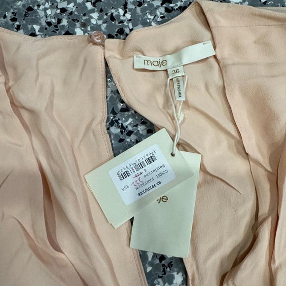 Maje jumpsuit belted cream coral size 36 - Picture 9 of 11